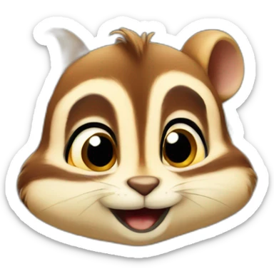 chipmunk with dramatic face eating pop corn sticker