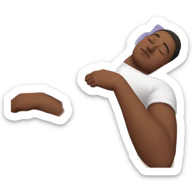 emoji eyes closed sleeping lying down both male and female listening relaxing music sticker