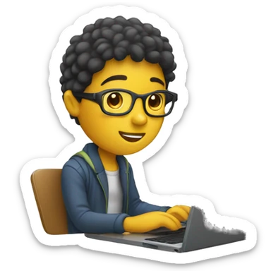 Hobre usando una laptop sticker