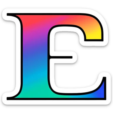Colorful Gradient Alphabetical Letter “E” sticker