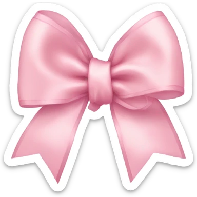 light pink ribbon bow sticker