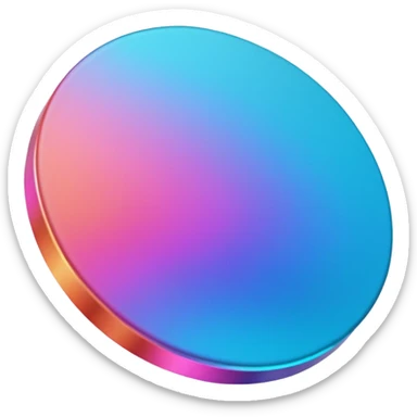 
coin color in in gradient of turquoise, blue, pink, purple, and coral metal texture
Rotate coin 90 degree  3d effect sticker
