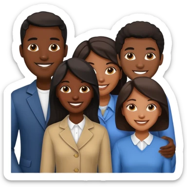 Foursome mmff emoji of black people enony sticker