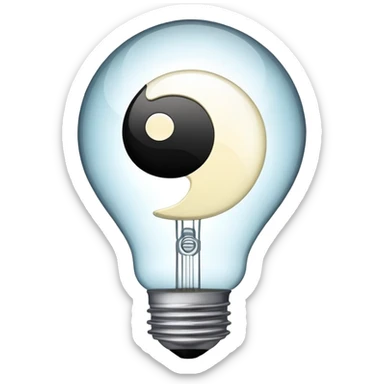 lightbulb with yin-yang inside, representing balanced thinking sticker