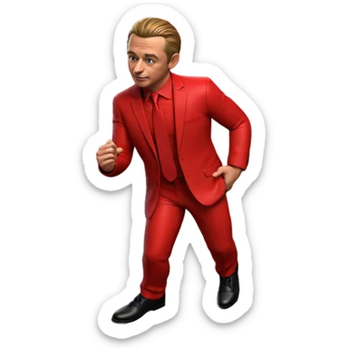 confident male in red suit sticker