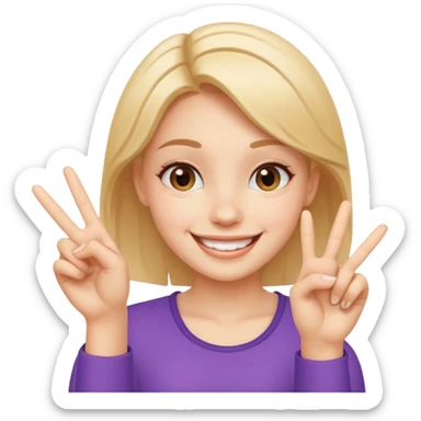 cheerful smile girl with cheerful hand gesture sticker
