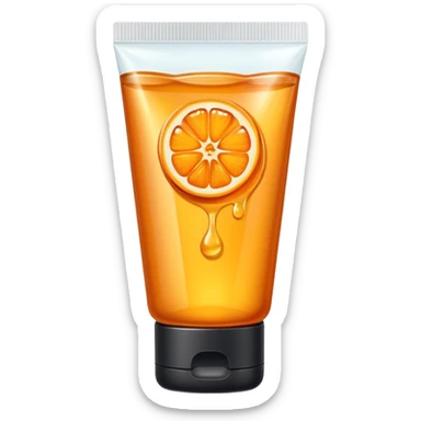 a skincare tube with orange honey inside sticker