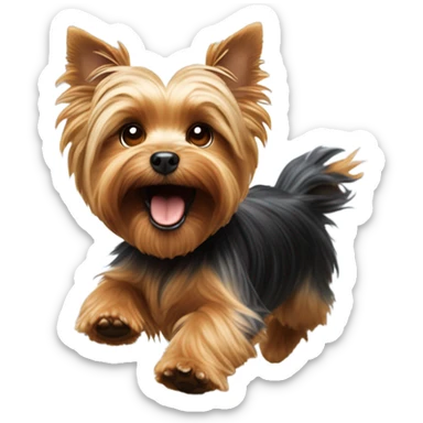 Yorkie playing football sticker