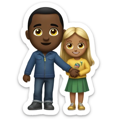 diddy holding a childs hand sticker