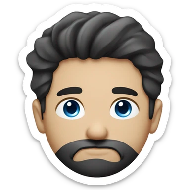 Handsome man dark hair small salt and peoper beard, blue eyes  sleeping on pillow sticker