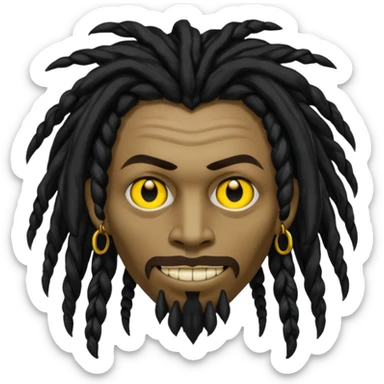 Faça um vampiro negro com dreadlocs com a ponta amarela  sticker