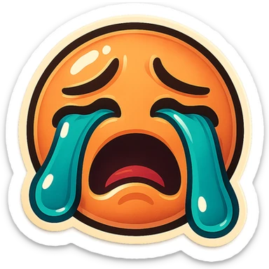 Crying with large tears sticker