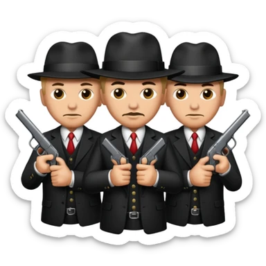 3 mafia members guns sticker