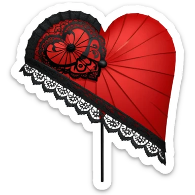 goth heart with a black lace parasol sticker