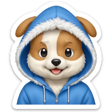 dog wearing hoodie sticker