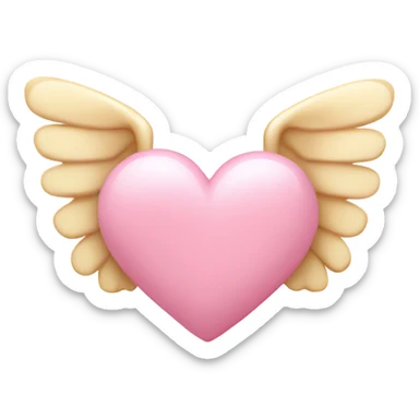 Baby pink heart with wings sticker