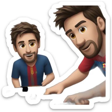 Messi and Rolando playing pool sticker