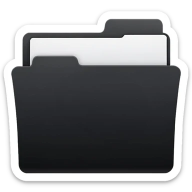 a black top tab file folder sticker