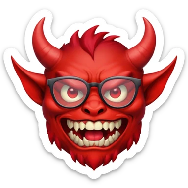 demonio con lentes sticker