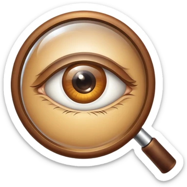 An eye looking through a magnifying glass sticker