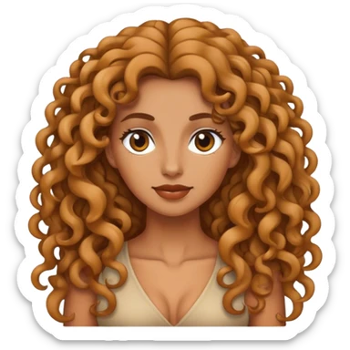 Largo cabello rizado de tez trigueña  sticker
