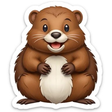 A beaver mascot sticker