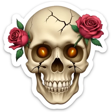 wilted rose emoji but with a skull as the rose sticker
