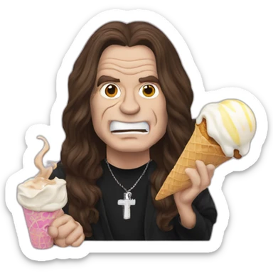 ozzy Osbourne eating ice cream sticker