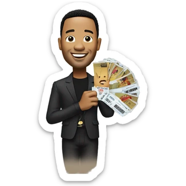 John legend with tickets in hand sticker