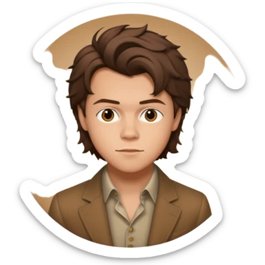 une joli personne qui ressemble a harry styles, avec beaucoup de details,  dans un rond  sticker