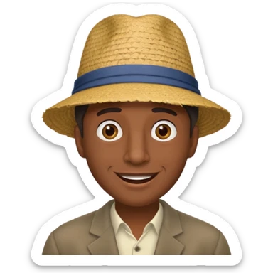 homme créole réunionnais  étonné  avec chapeau sticker