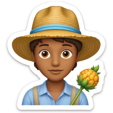 Caribbean person with straw hat emoji sticker