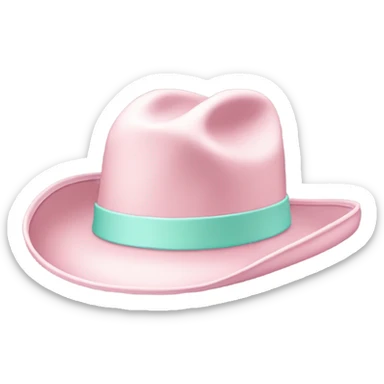 Pastel pink cowboy hat with sea foam coloured band sticker