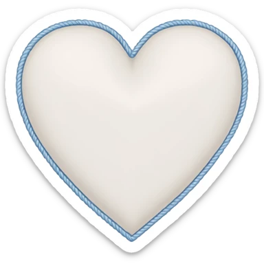 white heart with a stitched border sticker