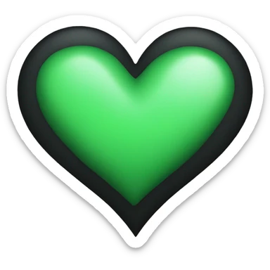 Half black and half Green heart sticker