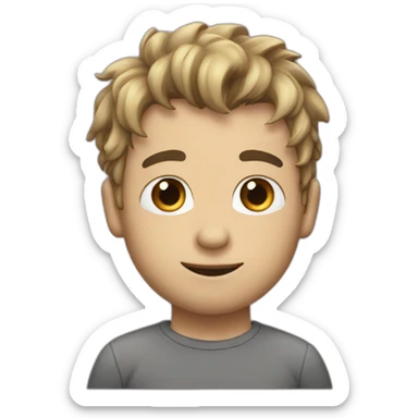 Lean boy with height and small beard mustage messy hair sticker