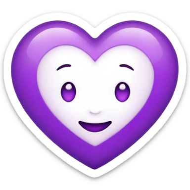 Emoji con cuoricini viola sticker