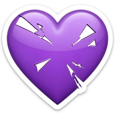 broken purple heart sticker