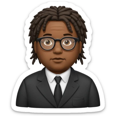 fat black male band director with short dreads and glasses sticker