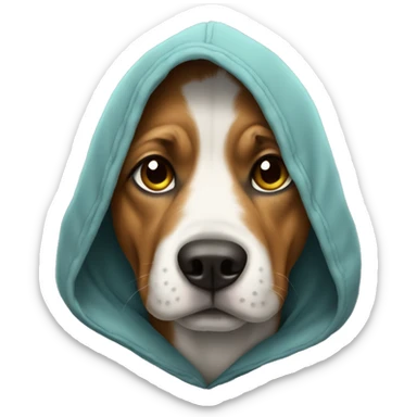 dog wearing a hoodie sticker