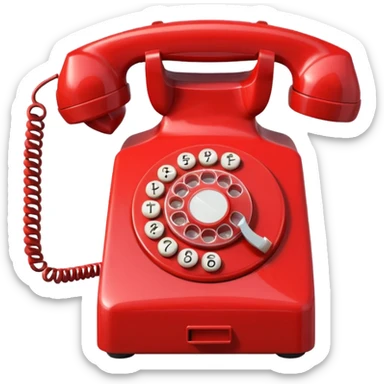The old red home phone sticker