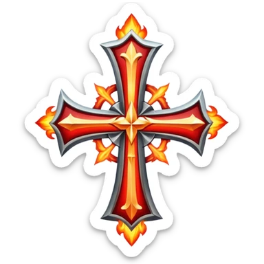 templar fire cross sticker