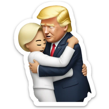 Donald trump hugging Kim Jon ung sticker