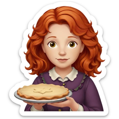 Beautiful Molly Weasley with wavy hair and pie in her hands sticker