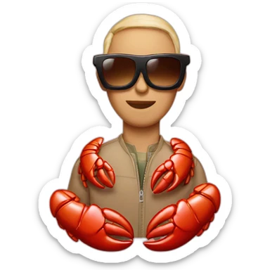 The lobster emoji with sunglasses  sticker