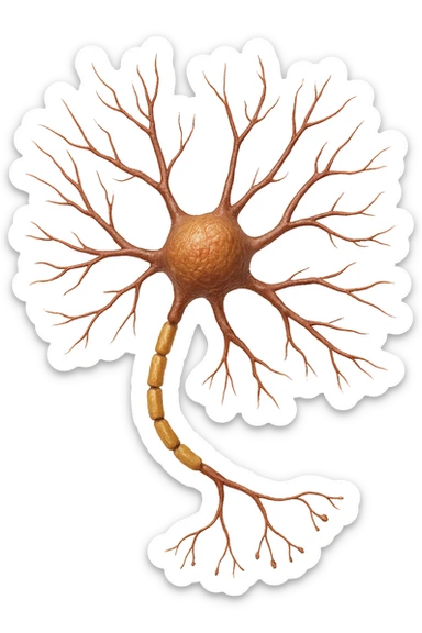 neurone umano anatomico realistico, iperrealistico 4k sticker
