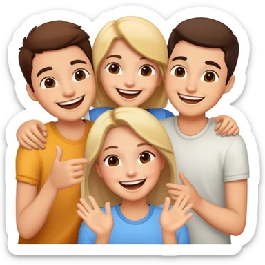 friends enjoying a fun moment sticker