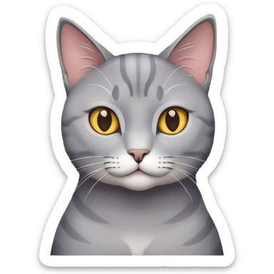 Grey cat in front of a restaurant  sticker