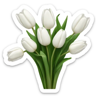 White tulips sticker