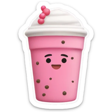 pink boba sticker